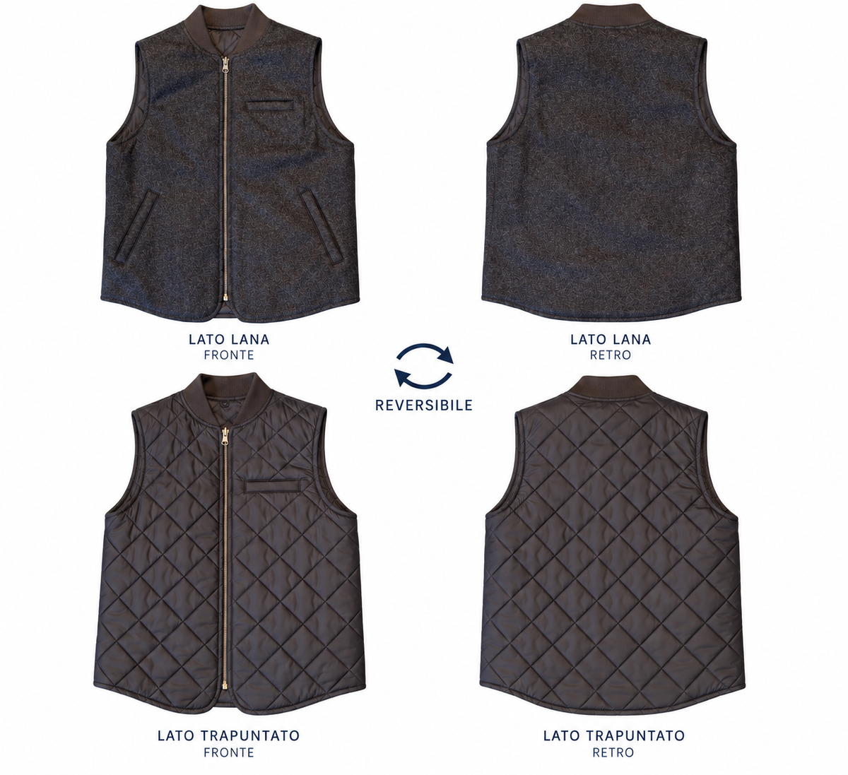Gilet Reversibile In Lana