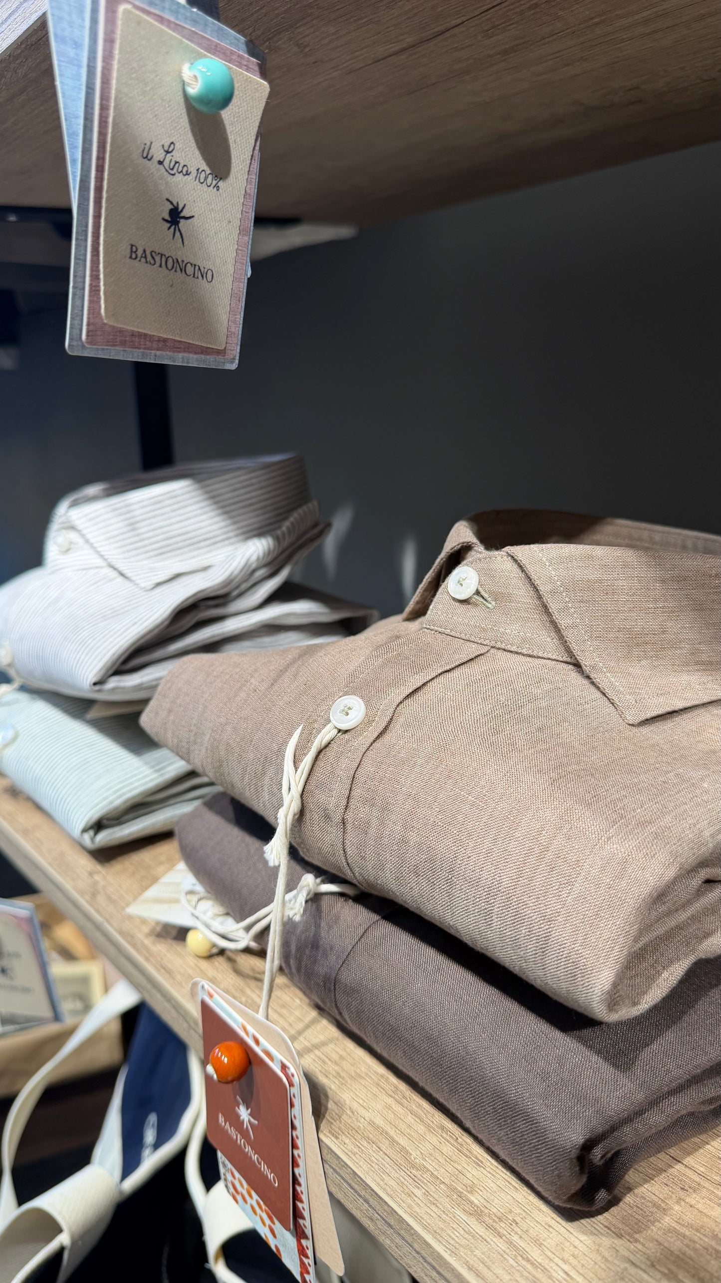 Camicia In Lino Tabacco