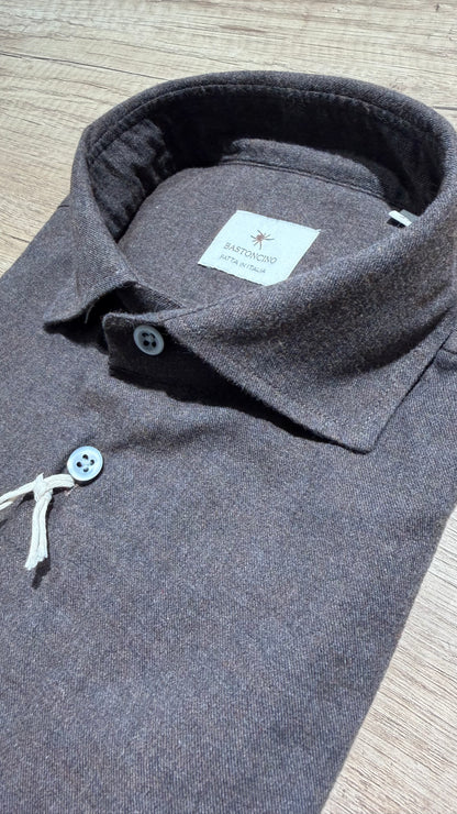 Camicia In Flanella Marrone