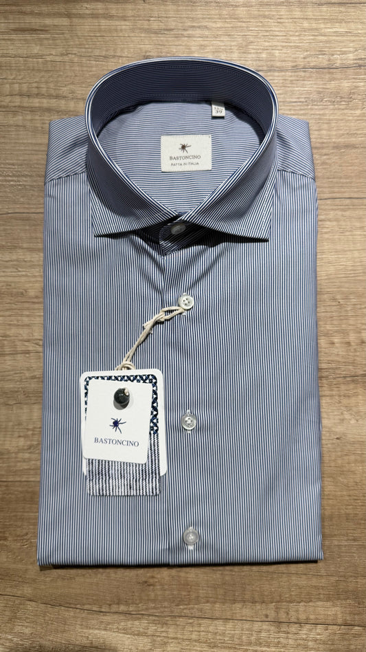 Camicia a Righe Fini Blu