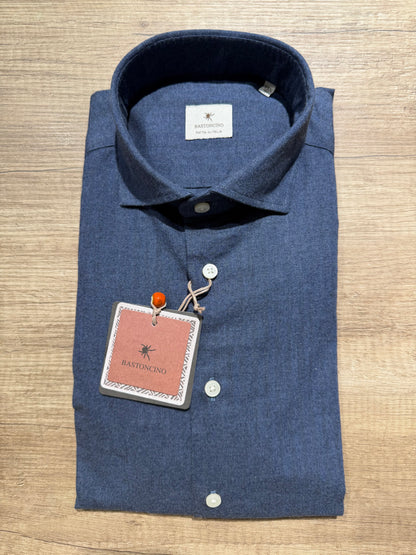 Camicia Blu In Flanella