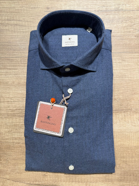Camicia Blu In Flanella