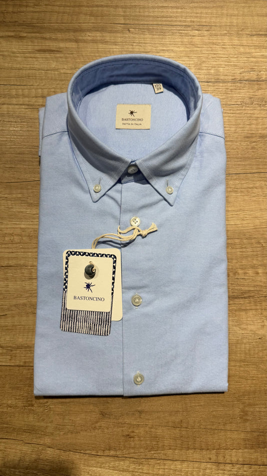 Camicia In Oxford Button Down Celeste