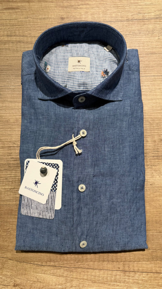 Camicia In Lino Chambray