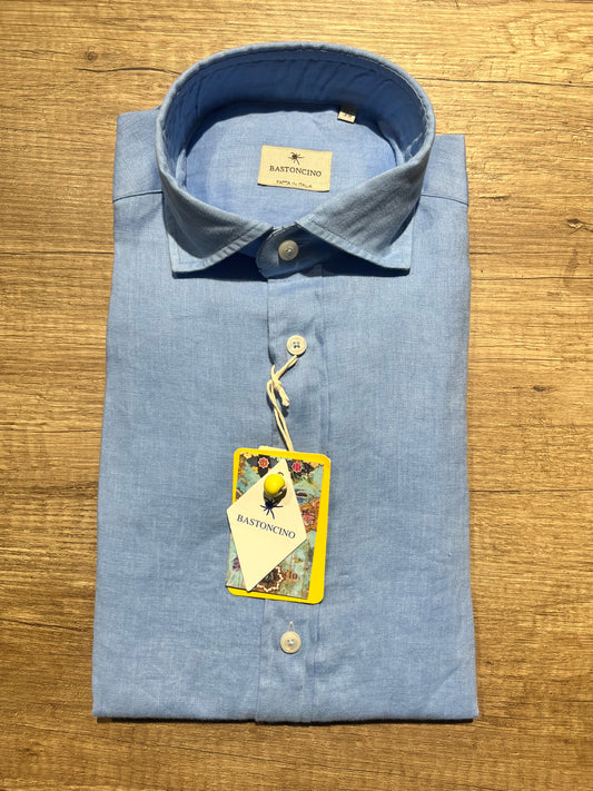 Camicia In Lino Celeste
