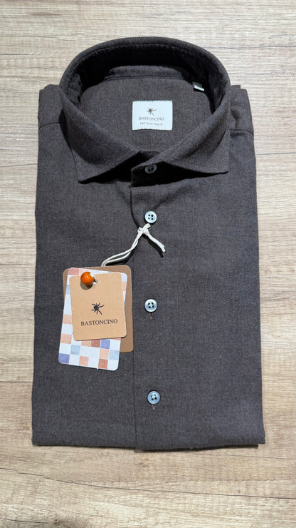 Camicia In Flanella Marrone