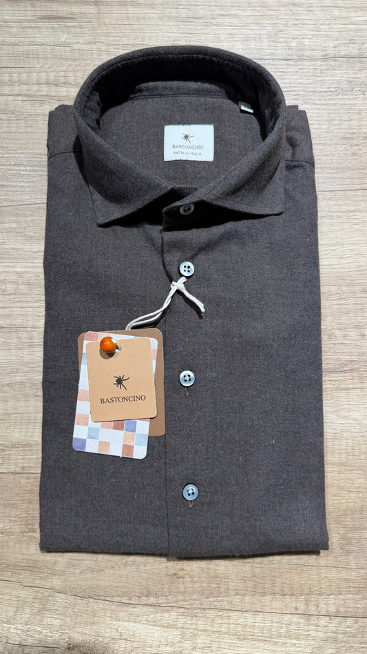 Camicia In Flanella Marrone