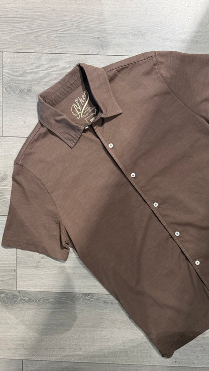 Camicia Manica Corta In Cotone Fiammato