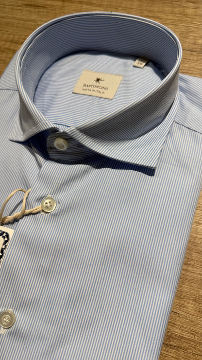 Camicia a Righe Fini Celesti