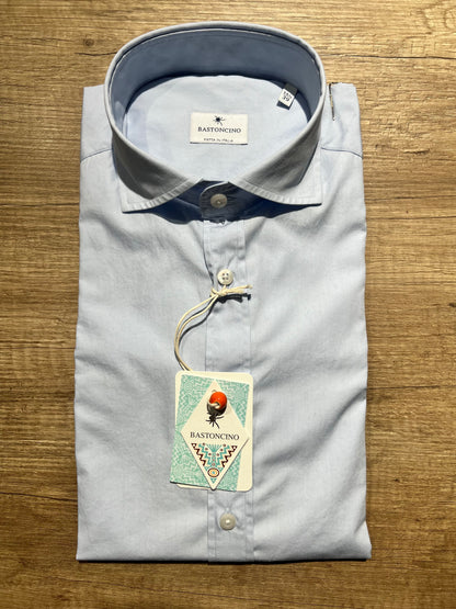 Camicia In Popeline Celeste