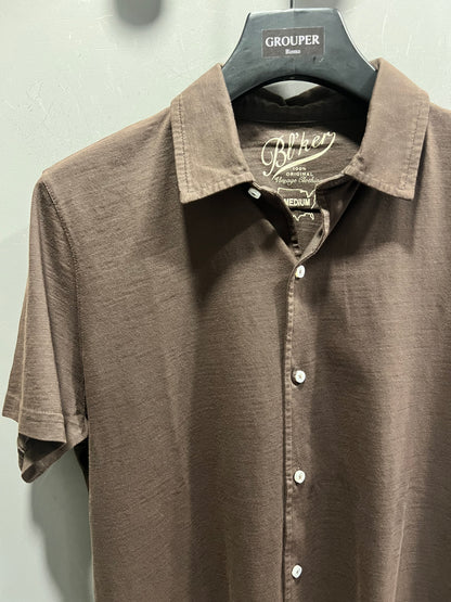Camicia Manica Corta In Cotone Fiammato