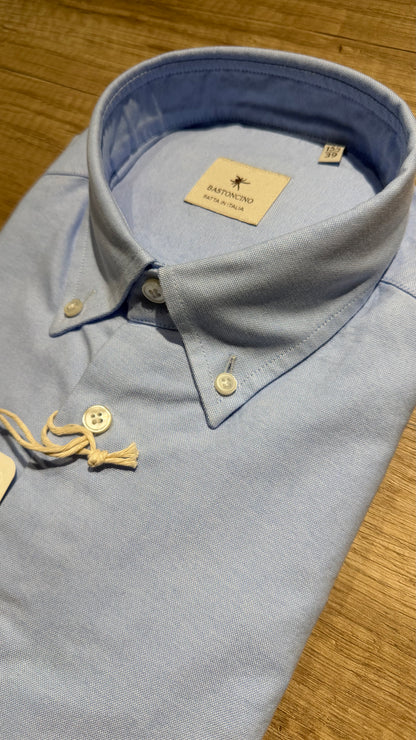 Camicia In Oxford Button Down Celeste