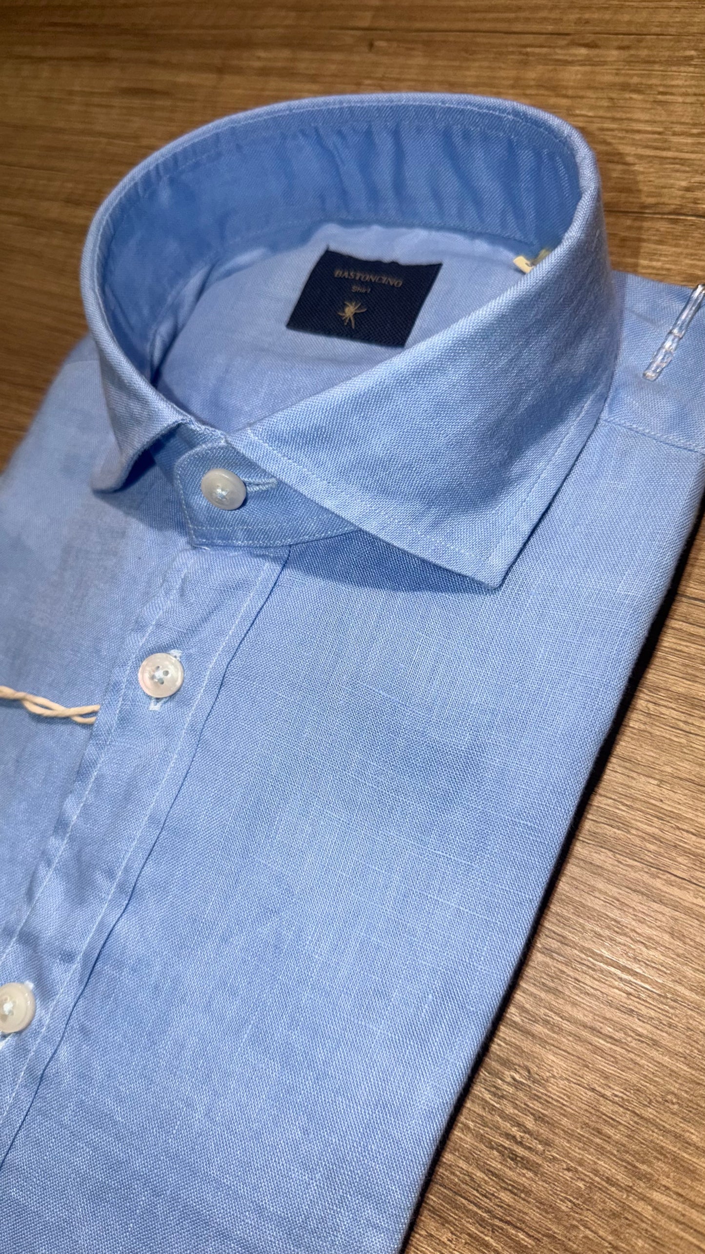 Camicia In Lino Celeste