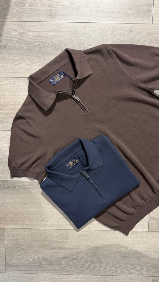 Polo In Filo Mezza Zip