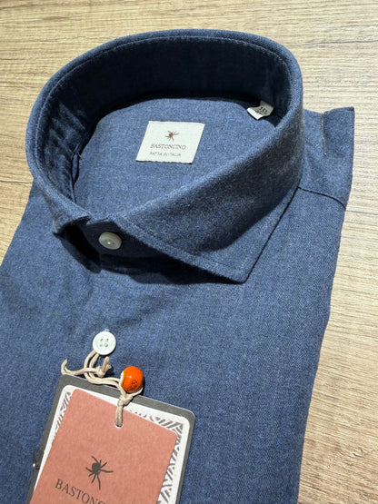 Camicia Blu In Flanella