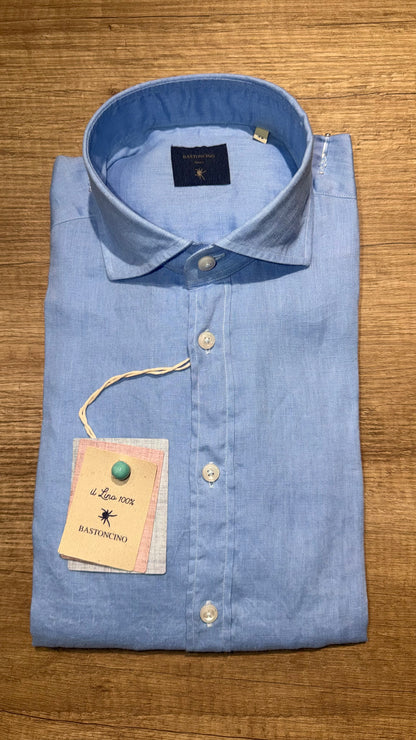 Camicia In Lino Celeste