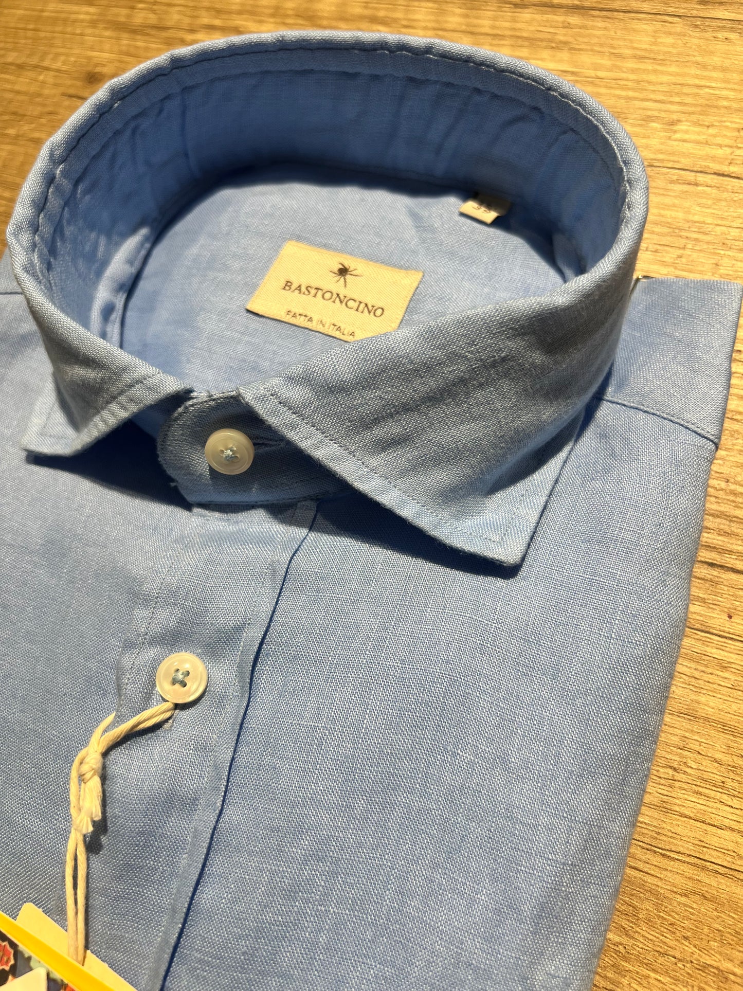 Camicia In Lino Celeste