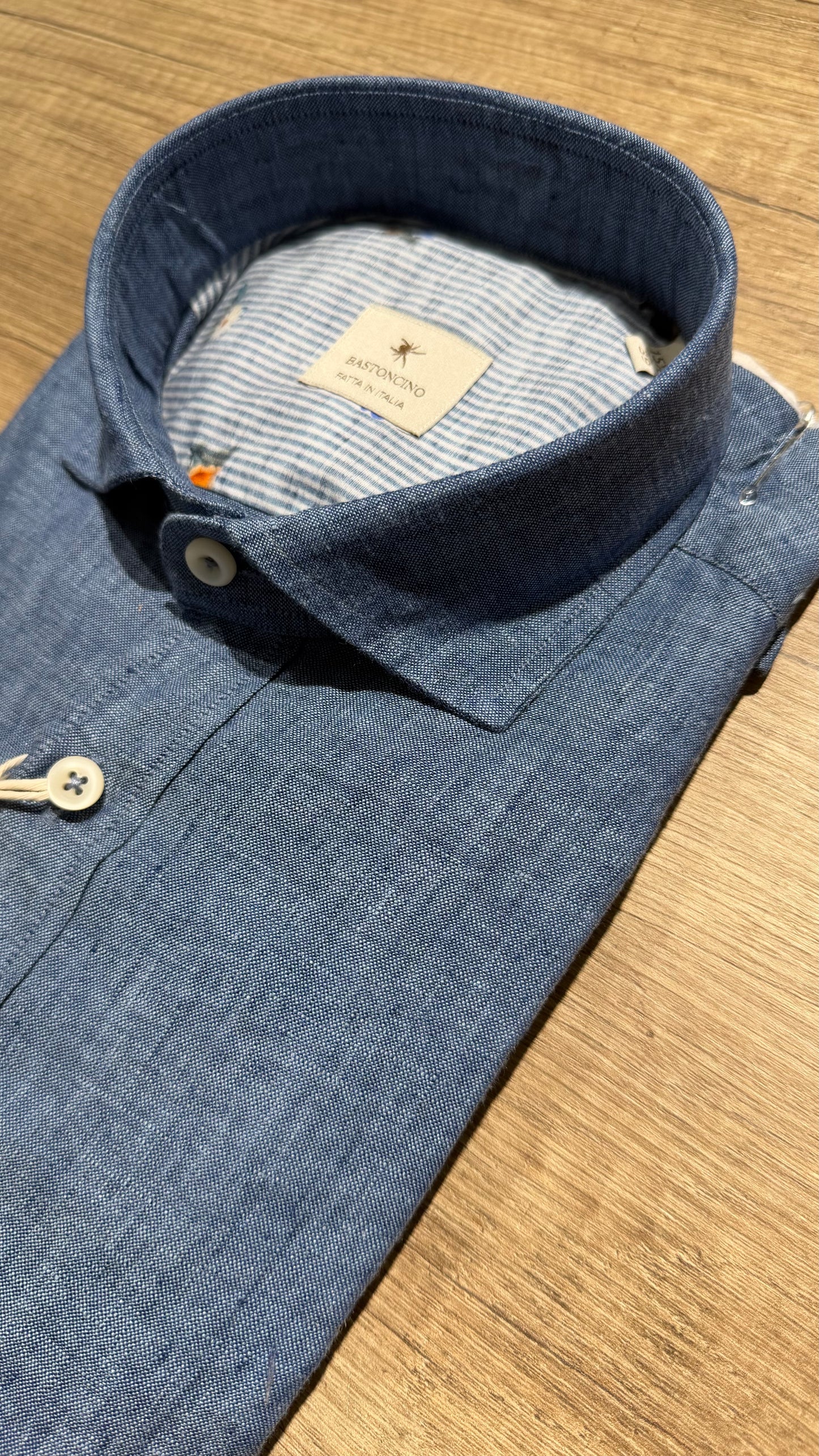 Camicia In Lino Chambray